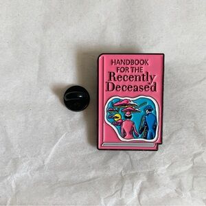 New Beetlejuice Pink Handbook For The Recently Deceased Brooch Enamel Pin